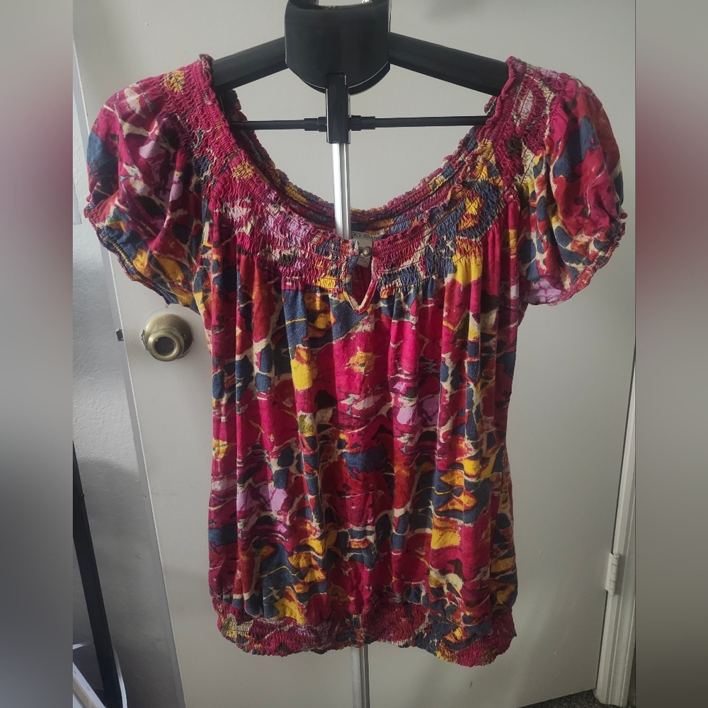 Vintage Lucky Brand Multicolor Floral Blousee
